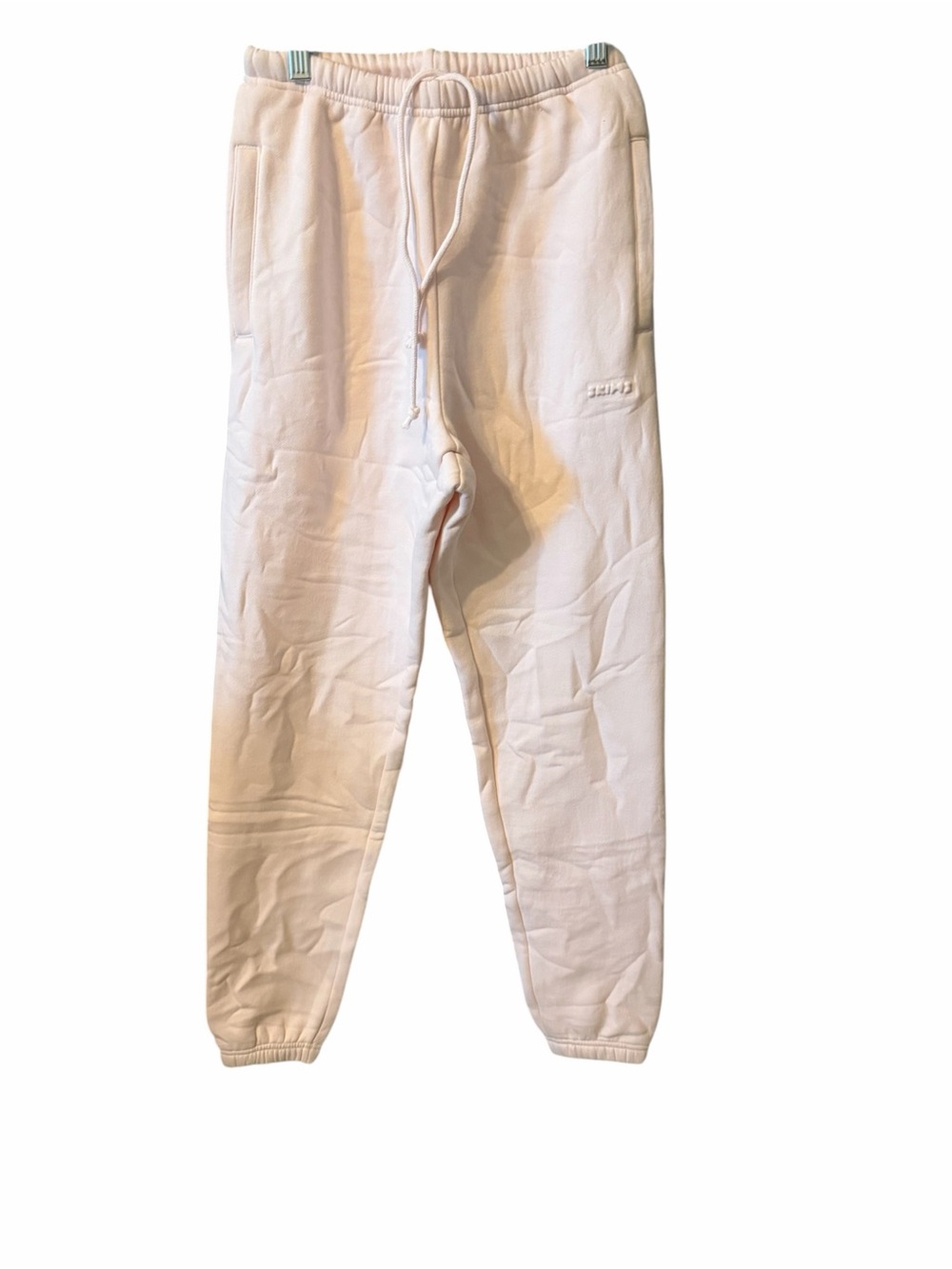 SKIMS Cotton Fleece Embossed Logo Joggers Baby Pink XS NWOT